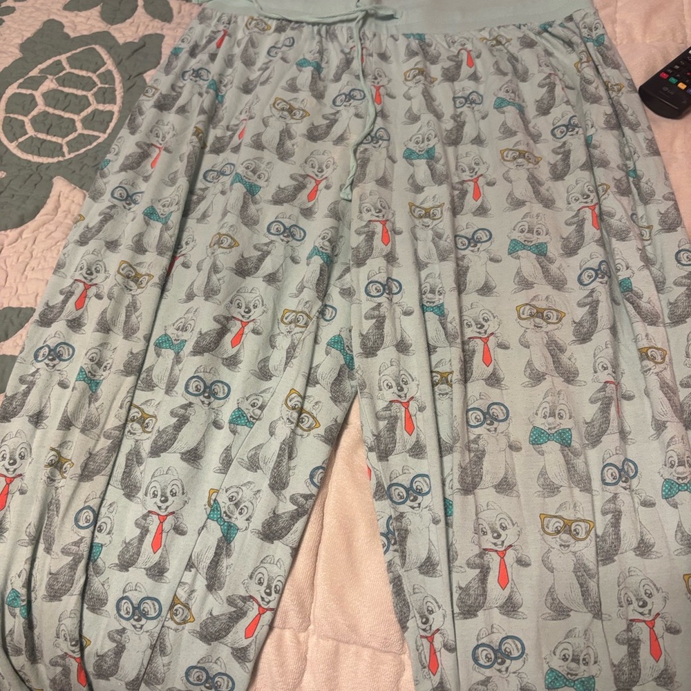Disney Light Blue Pajama Bottoms with Animal Print